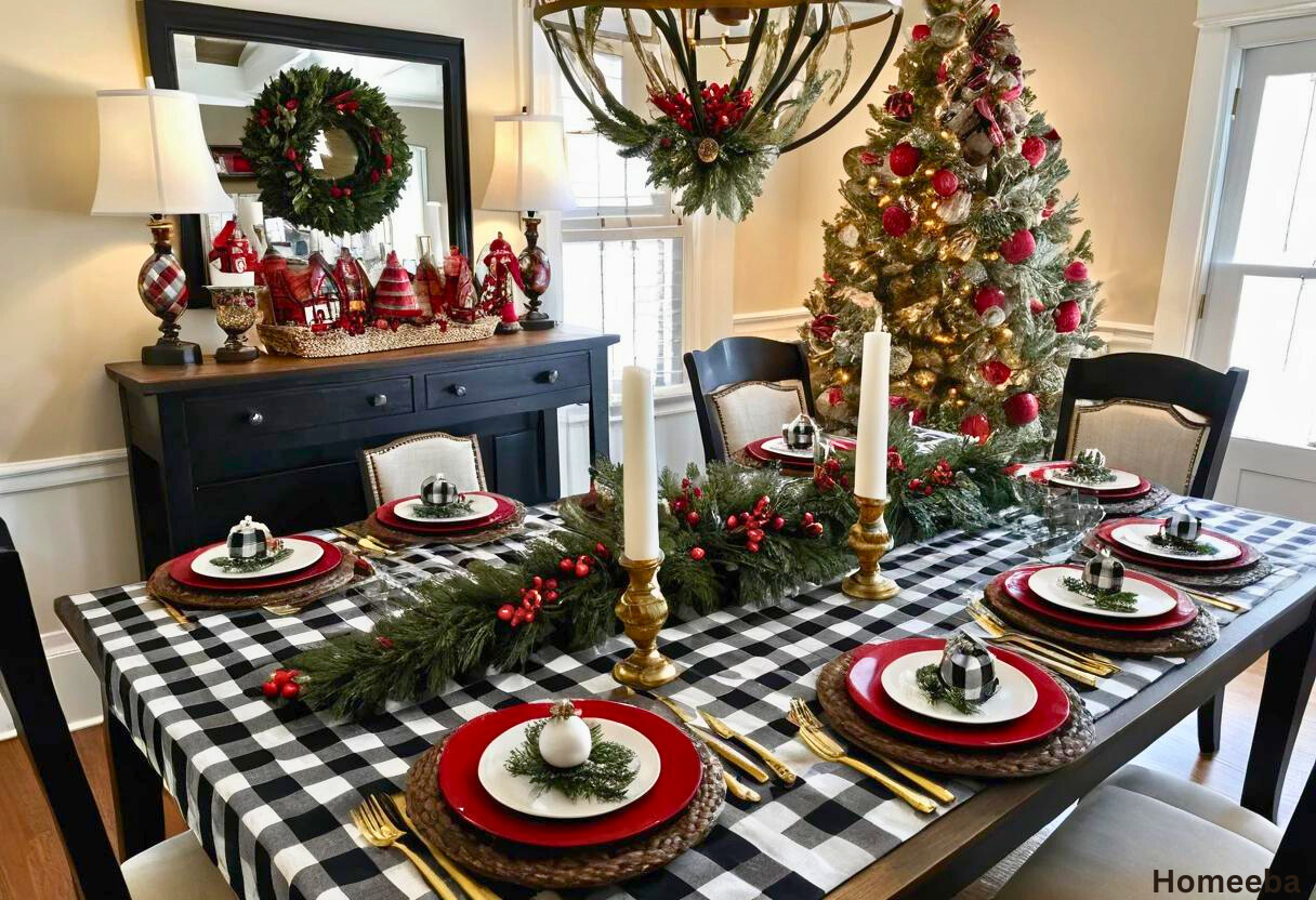 christmas decor for dining room table