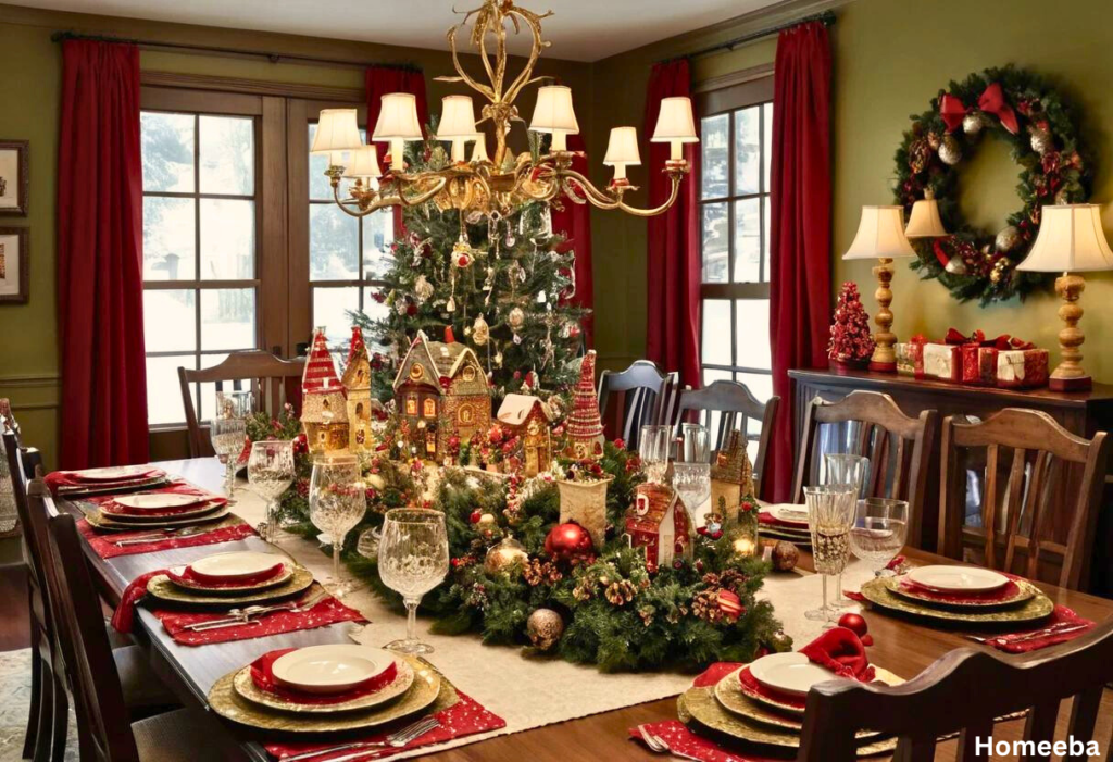 christmas decor for dining room table