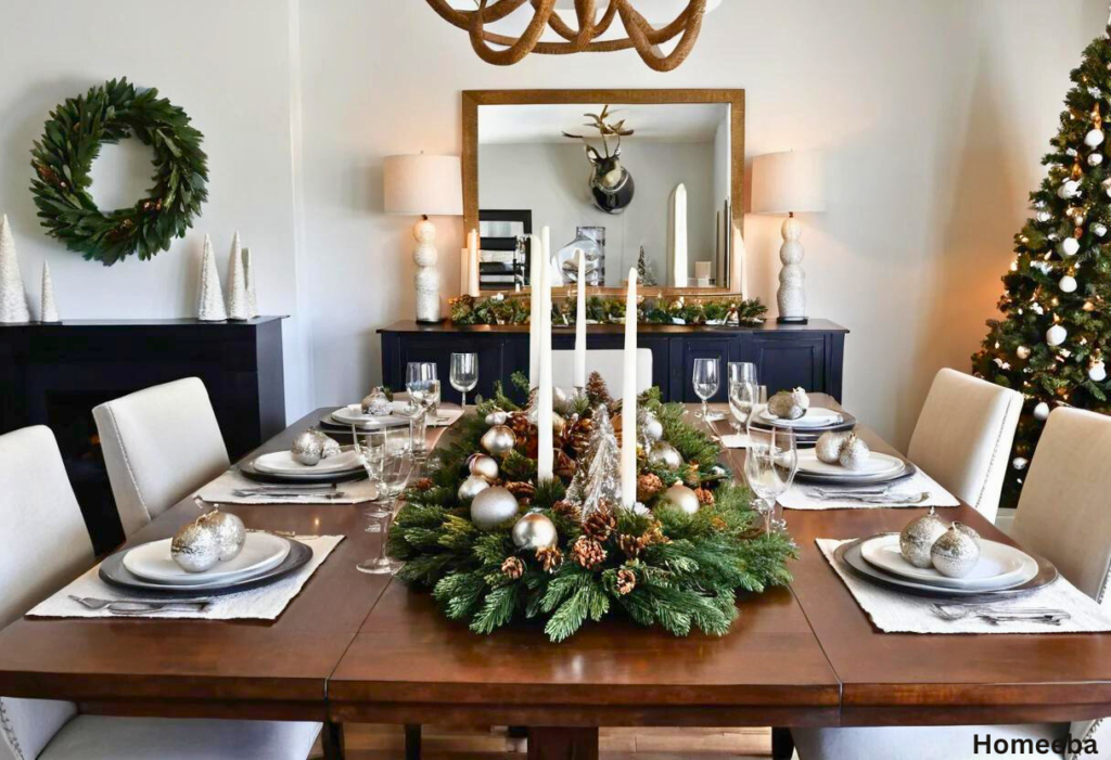 christmas decor for dining room table